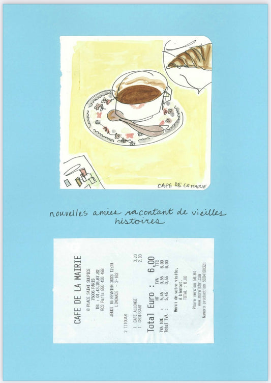 "Café de La Mairie" - Celia Marie Chéri Original Artwork